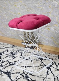 Resim Kare Beyaz Boyalı Gri Puf Oturak - Bench - Ayak Ucu Oturak - Tabu 001 