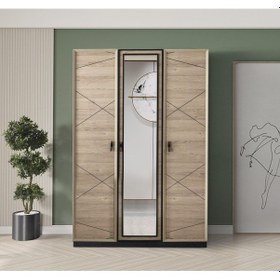 Resim Vega 3 Kapaklı Modern Aynalı Elbise Dolabı Gardrop 135x50x200cm 