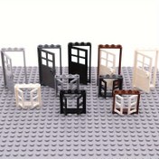 Resim Montajlı parçalar 60596 60623 1x4x6 kapı ve pencere seti Şeffaf DIY ev inşaatı yapı blokları oyuncakları Uyumlu No. 60594 60603 60608 