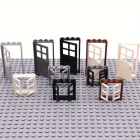 Resim Montajlı parçalar 60596 60623 1x4x6 kapı ve pencere seti Şeffaf DIY ev inşaatı yapı blokları oyuncakları Uyumlu No. 60594 60603 60608 