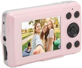 Resim 2.4 inç Taşınabilir Kamera 16X Dijital Zoom 1080P 16MP Otomatik Odaklama Çok Eksenli Sabitleme Dijital Fotoğraf Makinesi Fotoğraf Videosu için (Pembe) 