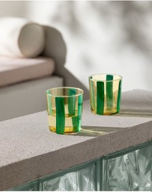 Resim Pierretta-colour Stripes 4'lü Su Bardağı Seti - Sarı/yeşil - 380 Ml 8684427335659 Çok Renkli 