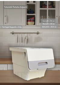 Resim 6'lı Krem Renk Tekerlekli Patateslik Soğanlık Oyuncak Kutusu Patates Soğan Sepeti Toplam 72 Lt Krem 