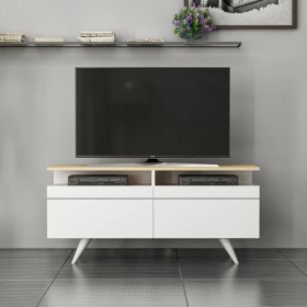 Resim BMdekor TV Sehpası Berka 2 Kapak Beyaz Safir Meşe 