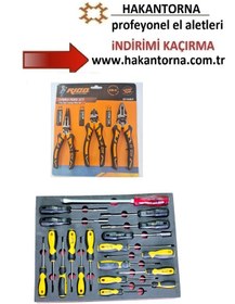 Resim Rico Dolu Takım Arabası İçi Tornavida Seti Pense Seti Takımı 