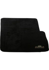 Resim Unicolor Düz Siyah 3Lü Banyo Paspası Seti Kaymaz Klozet Takımı Siyah 