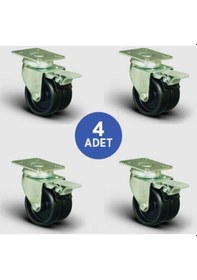 Resim Emes ET01MKM75F Oynak Tablalı Frenli Çiftli Moblen Tekerlek 4 Adet 