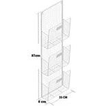 Resim Metal Duvar Rafı 3 Gözlü Kitaplık Evrak Rafı WS-233 WS233 