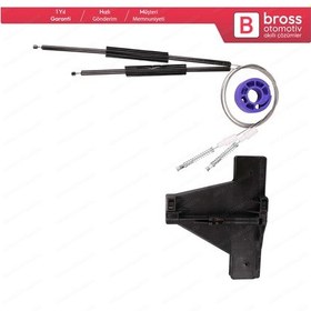 Resim Audi A3 MK2 8P 2003-2013 4/5 Kapı İçin Arka Sol Cam Kriko Seti 