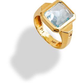 Resim Large Blue Topaz Diamonds Ring - 15 