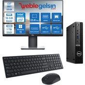 Resim Dell Optiplex 7010MFF Intel Core i7 13700T 16GB 1TB SSD Windows 11 Pro 23.8 Monitör Mini Masaüstü Bilgisayar 7010Pİ7 N007O7010MFFPUBM15 