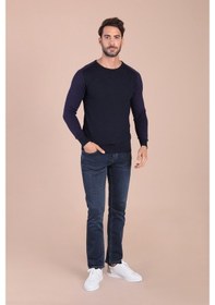 Resim Ferraro Bisiklet Yaka Superfine Yün Kazak - Lacivert Lacivert (390466639) Lacivert 