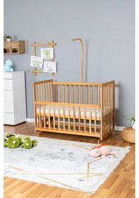 Resim Ahşap Beşik Anne Yanı Beşik Vernikli 70x130 - Uyku Setsiz Tek Yataklı Ahşap 
