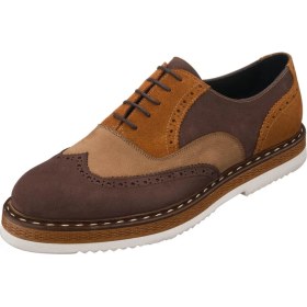 Resim Costo Shoes ALP23 Kahve Nubuk & Kum Nubuk Deri Hafif Rahat Eva Taban Rahat Geniş Kalıp Premium Serisi 