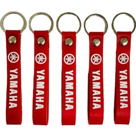 Resim Yamaha Kırmızı Beyaz 5 Adet Silikon Motosiklet Anahtarlık 