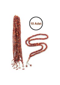 Resim 10 Adet 99lu Namaz Tesbihi 10mm Hac Umre Hediyelik - Kahverengi Kahverengi 