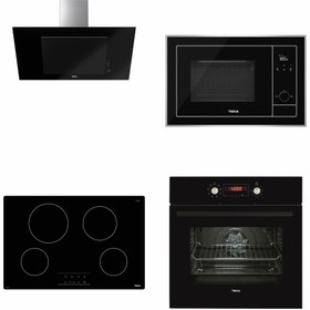 Resim TEKA Siyah Cam Ankastre Set (4' Lü Set) 