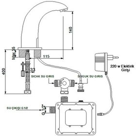 Resim Newarc - Elite Fotoselli Lavabo Bataryası - 510523 350109 Krom 