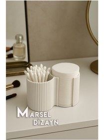 Resim Modern Ve Şık Makyaj Organizeri - 2 Bölmeli - Beyaz Beyaz 