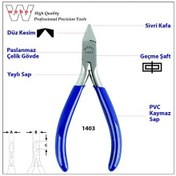Resim Weber 1403 Paslanmaz Çelik Elektronikçi Yan Keski-Yaylı 115 MM 