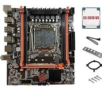 Resim Nsssunnre X99E Anakart E5 2676 V3 Çift Kanallı İşlemci 4XDDR4 RAM RECC PCIE X16 NVMe Gigabit LAN Masaüstü Anakart Destekler 