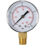 Resim 50mm 0 60psi 0 4bar Havuz Filtresi Su Basınç Kadranı Hidrolik Basınç Ölçer Metre 