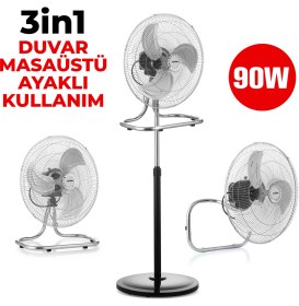 Resim Marsstar Ms-18 90W 18INCH Ayaklı Vantilatör 3 Kademeli Buharsız Yüksek Performans 