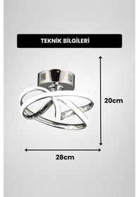 Resim Vino Riserva Model Krom Kaplama Metal Salon Mutfak Oturma Yatak Odası Modern Led Plafonyer Avize Krom 