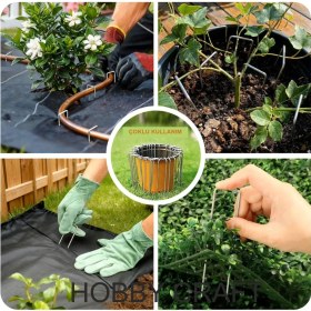 Resim Mix And Match 304 Paslanmaz Çelik U Çadır Kazığı 10 Adet 10 cm | 4 mm Kalınlık | Sera, Bitki Örtüsü ve Peyzaj Sabitleme Kazığı 