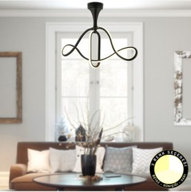 Resim Helin Siyah 50 Watt Sarkıt 3 Renkli Ledli Modern Mutfak Banyo Led Salon Sarkıt Avize 