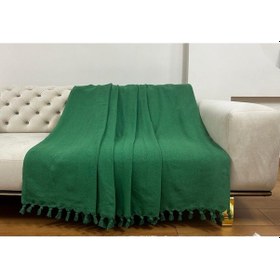 Resim Yeşil Koltuk Örtüsü Balık Sırtı Desen 180 210 Benetton Yeşil 