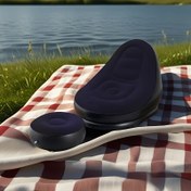 Resim 1 adet Şişme Koltuk ile Ayak Desteği - Taşınabilir İç/Dış Mekan Rahat Koltuk, Dayanıklı PVC Malzeme, Ayarlanabilir Yükseklik ve Kararlı Tasarım için Kamp, Yürüyüş, Ev Kullanımı - Yetişkinler için İdeal Hediye, Dış Mekan için Koltuk, Kamp Gereksinimleri, Modern Oturma, Kolay Saklama, Yürüyüş Ekipmanı, Kompakt Oturma, Hafif Yapı, Boş Zaman Oturma, Dış Mekan Tutkunları 