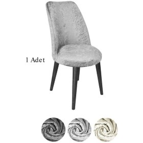 Resim StarMall Kadife Kumaş Oval Sandalye Kılıfı,sandalye Örtüsü 1 Adet Gri 