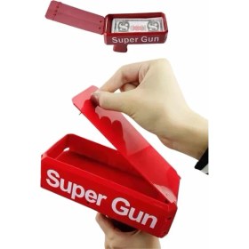 Resim Aslanoğlu Store Kırmızı Parti Oyuncağı Para Saçma Fırlatma Tabancası Makinesi Super Money 