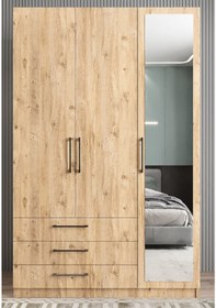 Resim Parma 3 Kapaklı Gardırop Dolap Çam - Ücretsiz Kurulum 