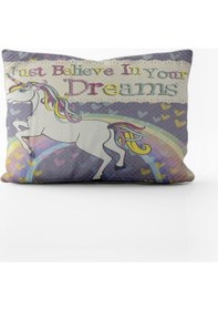 Resim Paradero Gökkuşağı Unicorn Yastık Kılıfı 
