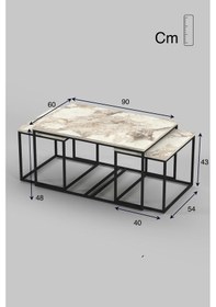 Resim Uslucan Alışveriş Orta Sehpa Ve Zigon Yan Sehpa Flora Set Efes Çok Renkli 