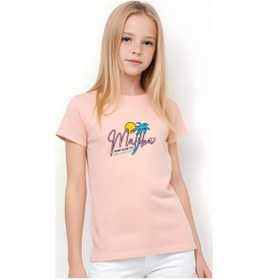 Resim Fyk Kids Kız Çocuk Basic Malibu Baskılı T-shirt Somon 
