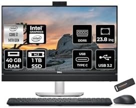 Resim Dell Optiplex 7420 Plus i7 14700 40GB DDR5 1TB SSD UHD Graphics 770 23.8" FHD FDOS All in One PC 