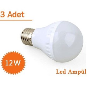 Resim Evvano Tıkla Fırsatları Yakala 12W Enerji Tasarruflu Led Ampul ( 3 Adet ) 