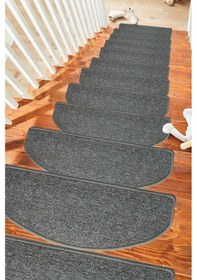 Resim Yarım Ay Bukle Halıdan Ekonomik Basamak Ve Merdiven Paspası - Gri / Adet Olarak Satılır Null 