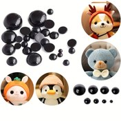 Resim 300/700 adet Güvenlik Gözleri Yuvarlak Siyah Plastik Bebek Gözleri 4mm'den 14mm'ye Düz Arka Cabochon Düğme Göz Bebekleri Peluş Hayvanlar Amigurumis Crochet Ayılar El Sanatları Yapımı İçin 