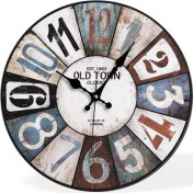 Resim M3 Decorium Yuvarlak Dart Hedef Tahtası Desenli Sessiz Saniye Bombe Camlı Ev Ofis Okul Duvar Saati Büyük 35 cm 