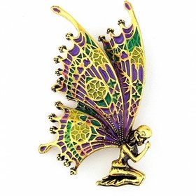 Resim Tinker Bell Peri Kelebek Büyük Boy Metal Broş Rozet Pin RZ051 