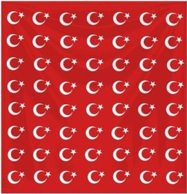 Resim Ay Yıldız Kırmızı Fular Bandana 1787 Çok Renkli 