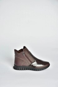 Resim Fox Shoes V555709303 Kahverengi Hakiki Deri Kroko Baskılı Kadın Bot Kahverengi-hakiki Deri 