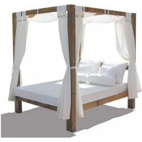 Resim BERZBUĞ LÜKS Sendy Ahşap Bahçe Yatak 140wX180dX180h Şezlong 