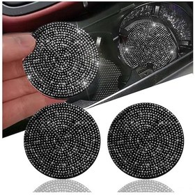 Resim Youmex Parlak Kristal Araç Bardak Altlığı - 2'li Paket Kaydırmaz Silikon Tabanlı 