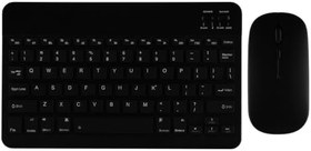 Resim Şık Tasarımlı Bluetooth Kablosuz Klavye ve Mouse Seti | Android, iOS ve Windows Uyumlu | Şarj Edilebilir, Taşınabilir ve Sessiz Tuşlu Set (Siyah) 