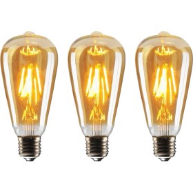 Resim Edison ST64 Flamanlı 4W Rustik LED Ampul 3'lü Paket Dekoratif Vintage Aydınlatma 